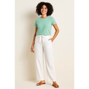 A New Day White Linen-Blend Wide-Leg Pants Women’s Size L NWT Coastal Minimalist